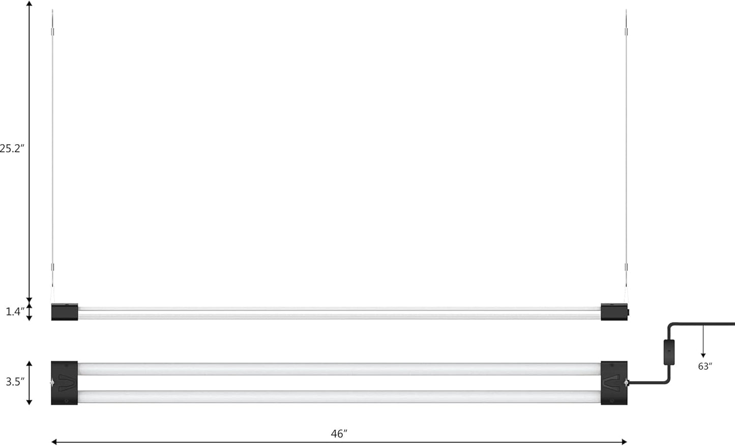 DYMOND BoostGro LED Grow Light Full Spectrum 5000K Daylight + 660nm Red Linkable Indoor Plant Lighting Fixture Tubes (4 FT, Black)