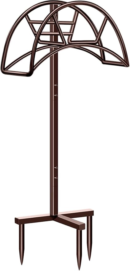 TomCare Garden Hose Holder Detachable Metal Water Hose Holder Hose Hanger Heavy Duty Free Standing Hose Storage Stand for Outside, Bronze