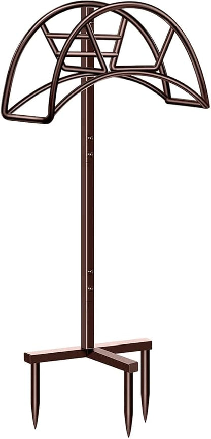 TomCare Garden Hose Holder Detachable Metal Water Hose Holder Hose Hanger Heavy Duty Free Standing Hose Storage Stand for Outside, Bronze