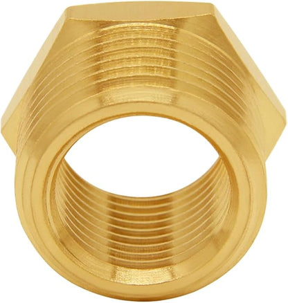 2PCS Brass Garden Hose Bushing 3/4"GHT Male to 1/2"NPT Female Thread Reducer Adapter Water Hose Nipple Reducing Convert Pipe Fittings Connector