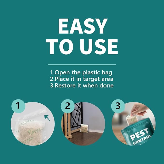 Pest Control Pouches, Rodent Repellent, Mouse Repellent, Repel Mice, Mouse, Rats, Ants, Roaches, Spiders, Moths & Other Pest, Rat Repellent Safe for Kids & Pets, Mice Repellent 8P