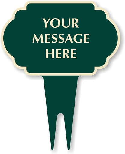 SmartSign 12"x15" Designer Yard Stake Sign - Add Your Message, Vintage Cloud Shape, 120 mil Aluminum Composite Sign w/Overcoat for Outside, Integrated Ground Stakes, Reflective Option, USA-Made