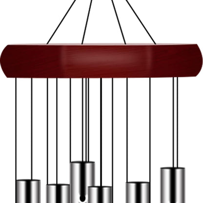 Memorial Wind Chimes Outdoor Large Deep Tone, Sympathy Wind-Chime Personalized with 6 Tuned Tubes, Elegant Chime for Garden Patio Balcony and Home