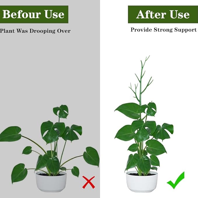 Monstera Plant Support Stakes, 8 Pack Stackable Garden Trellis Climbing Plant Support Structures with Extension Poles for Indoor Outdoor Potted (39.4''- 8 Pack)