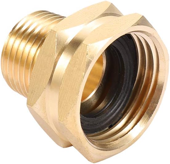 Garden Hose Adapter, 3/4” GHT Female x 1/2” NPT Male Connector,GHT to NPT Adapter Brass Fitting,Brass Garden Hose to Pipe Fittings Connect 2pcs (3/4”Female x 1/2” NPT Male)