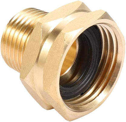Garden Hose Adapter, 3/4” GHT Female x 1/2” NPT Male Connector,GHT to NPT Adapter Brass Fitting,Brass Garden Hose to Pipe Fittings Connect 2pcs (3/4”Female x 1/2” NPT Male)