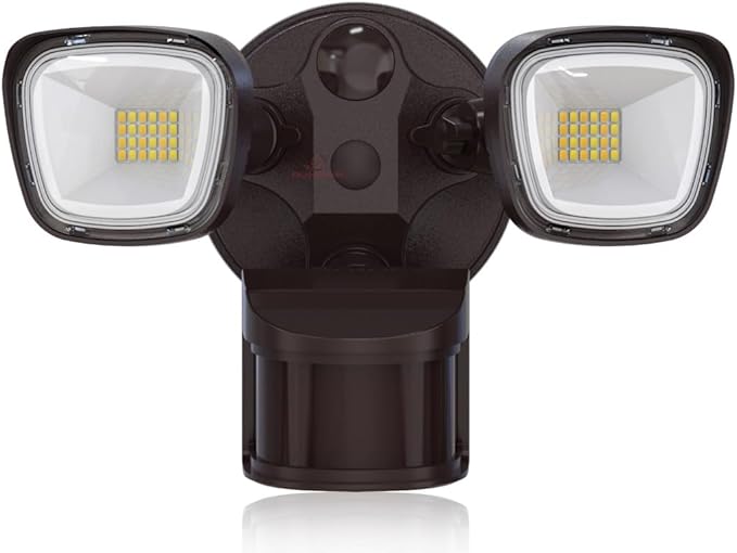 RuggedGrade 20W Turin II TT Series LED Security Light with 240° Motion Sensor - 2400 Lumens - Color Selectable 3000K/4000K/5000K - Bronze Housing - Outdoor LED Light - DLC 5.1 Premium