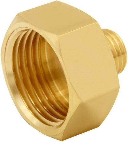 Brass Garden Hose Adapter 3/4" GHT Female to 1/4" NPT Male Thread Reducer Water Hose Nipple Reducing Convert Pipe Fittings Connector (Pack of 2)