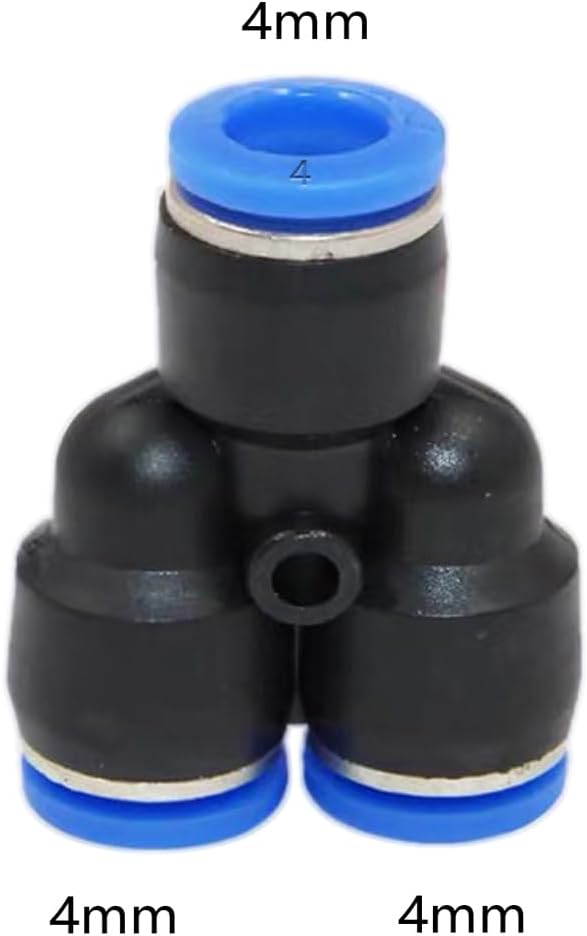4mm OD Y splitter Push to connect Fittings,push to connect air fittings, air line push connectors (10 Pcs)