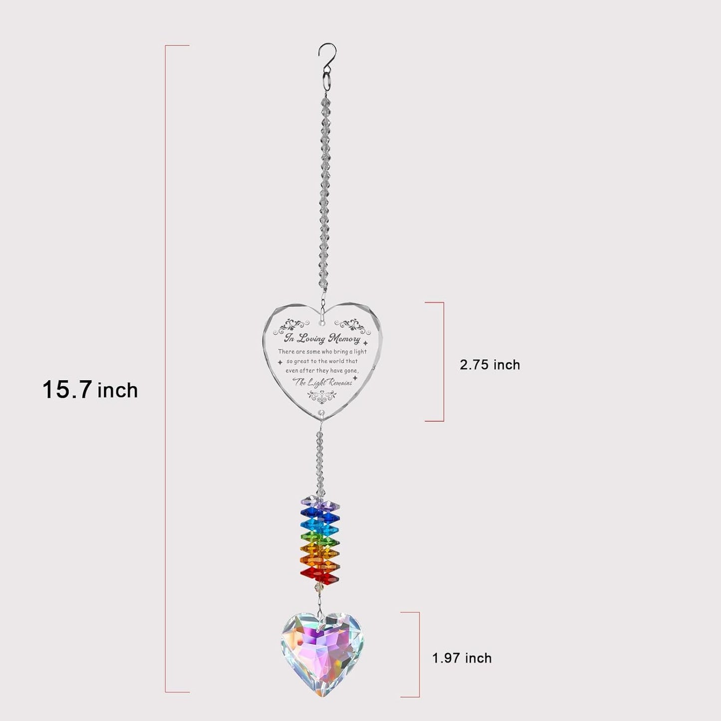 Sympathy Gifts for Loss of Loved one Memorial Gifts for Loss of mom dad Bereavement Ideas Crystal Suncatcher (Love Memorial)