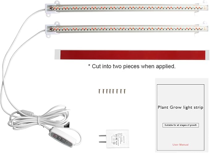 Mosthink LED Grow Light for Indoor Plants, 20W Grow Light Strips with Auto On/Off Timer, 48 LEDs /4 Dimmable Levels, Plant Light Bars for Succulents, Seedlings,Indoor Greenhouse,Plant Shelf