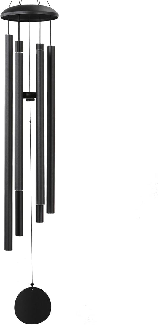 Wind-Chimes-Outdoor-Large-Decor, Deep Tone Soothing Melodic Tones Windchimes, Wind Chimes for Outside, Memorial Wind Chime Best Gift for Mom Women Grandma Neighbors（50" Black）