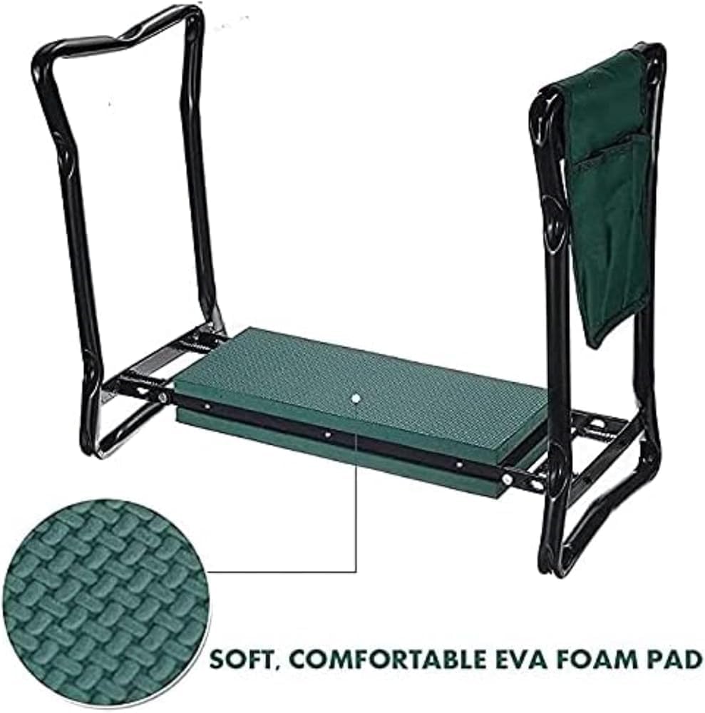 Heavy Duty Garden Kneeling Chairs Garden Kneeler and Seat Metal Folding Garden Stools with Tool Bags Kneeling Mats Gardening Supplies Gardening Hand Tools