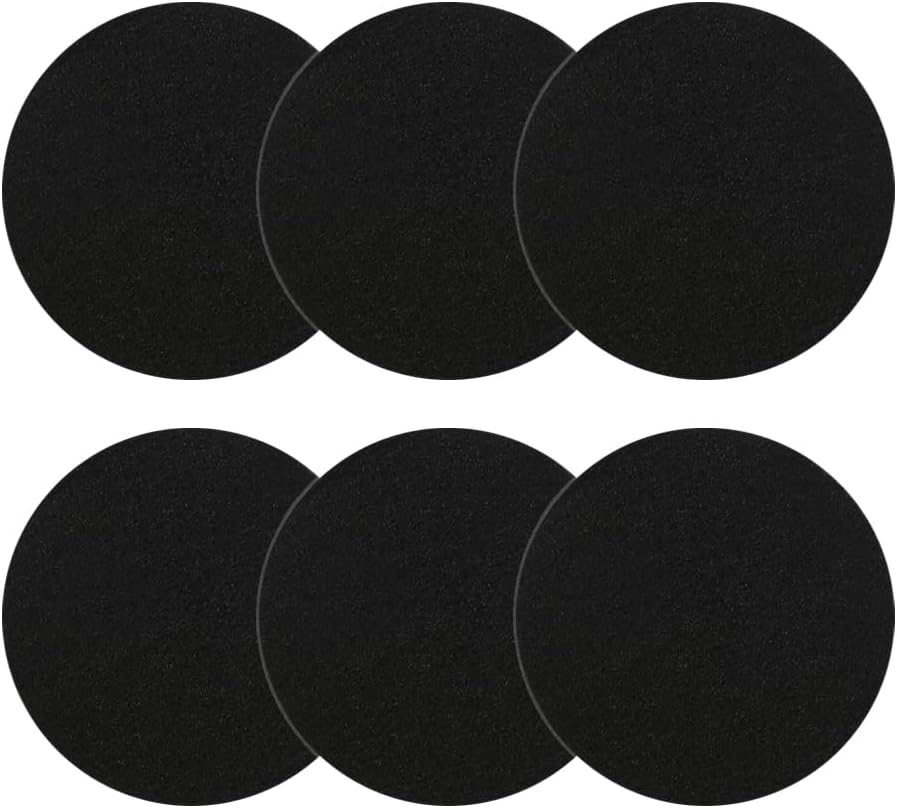 Kitchen Compost Bin Charcoal Filter 7.25 Inch Diameter Extra Thicker & Bigger-Over 3 Years Supply- Longer Lasting Activated Charcoal Odor Trapping Filters (0.4inch/10mm Thickness), Round (6 Pack)