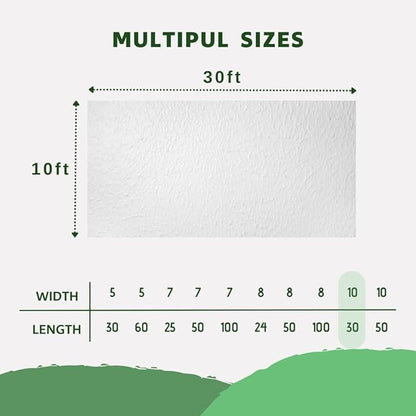 Plant Freeze Protection Cover, 10x30ft Frost Cloth Winter Garden Blanket, Floating Row Cover for Cold Weather and Shade, Perfect for Outdoor Vegetables, Trees, Greenhouse