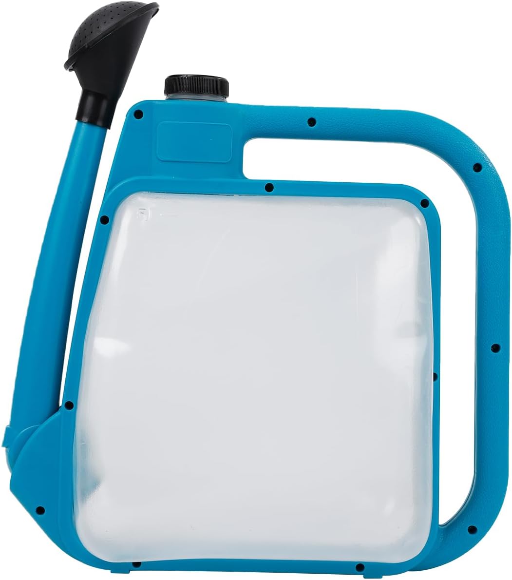 6L Foldable Clear Plastic Watering Can with Rotating Nozzle Long Spout Ideal for Indoor and Outdoor Gardening - Blue