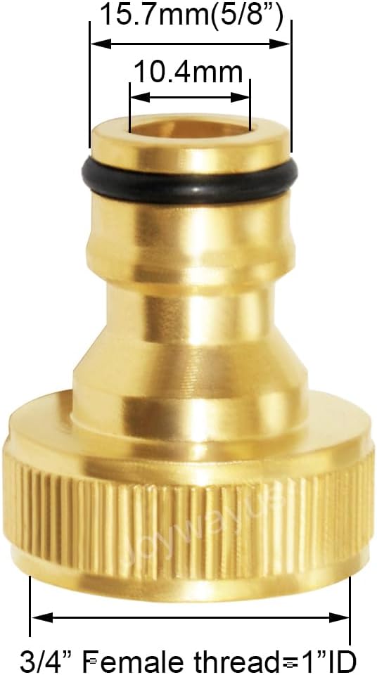 Joywayus 4Pcs 3/4" GHT Female Brass Garden Water Hose Pipe Faucet Nozzle Quick Connect Adapter