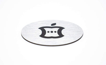 Metal Compost Sign | 2” Round, Compost Bin Label for Waste Basket | Brushed Silver Aluminum with Black Compost Symbol | Environment Signs | Ready to Hang