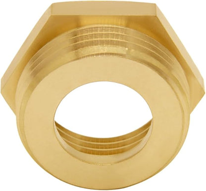 Brass Garden Hose Bushing 3/4"GHT Female to 1"NPT Male Thread Reducer Adapter Water Hose Nipple Reducing Convert Pipe Fittings Connector