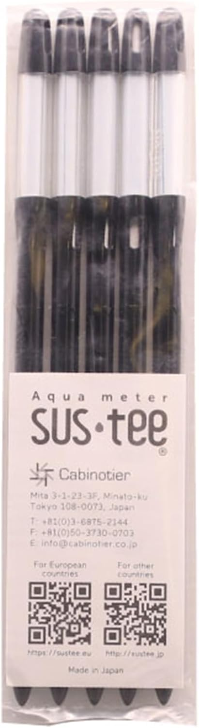 Sustee Aquameter - Medium - Black - Bundle of 5 - Leave-in Soil Moisture Meter for Potted Plants - Plant Water Sensor - Refillable