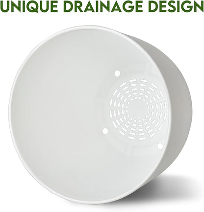 Plant Pots 8 Inch Set of 4, Flower Pots with Multi Mesh Drainage Holes, Planters for Indoor Outdoor Garden Plants and Flowers (Multicolor)