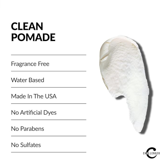 Challenger Fragrance Free Cream Pomade Combo | Non-Comedogenic Styling Product | Unscented Hair Gel | Medium Firm Hold & Clean Ingredients | For All Hair Types | 3oz and 1.5oz Jars
