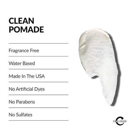Challenger Fragrance Free Cream Pomade Combo | Non-Comedogenic Styling Product | Unscented Hair Gel | Medium Firm Hold & Clean Ingredients | For All Hair Types | 3oz and 1.5oz Jars
