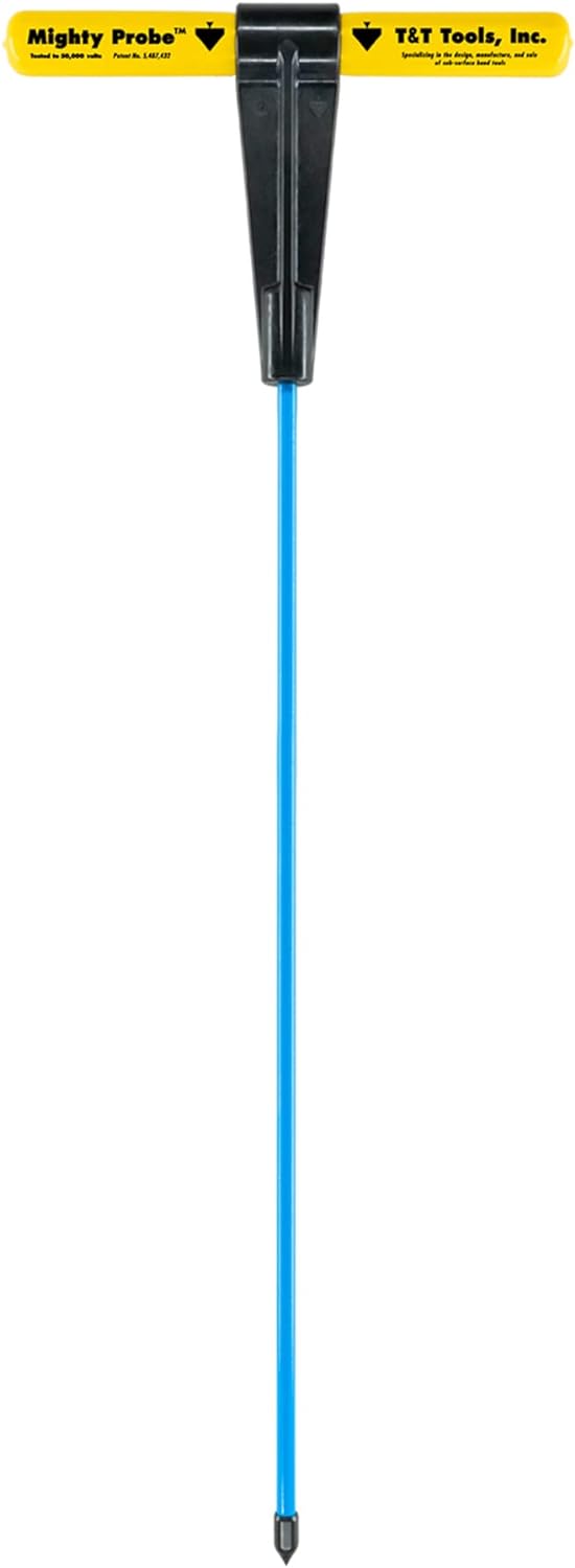 T&T Tools 60-Inch Mighty Probe Insulated Soil Probe – 3/8" Hex Rod Heavy Duty Steel T-Handle Probe for Landscaping, Utility Locating, Soil Testing & Wastewater, USA Made – 1 Pack