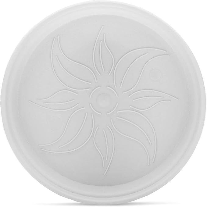 Mintra Home Garden Pots 4pk - Flowers, Herbs, Plants, Indoor, Outdoor, Colorful, Wholesale, Bulk (White, 17cm Diameter (6.6in))