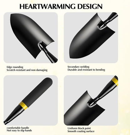 Garden Trowel - Metal Hand Shovel with Rubber Handle. This Garden Hand Trowel is Easy to use and Suitable for Soil Planting, Digging, transplanting and Outdoor Exploration Activities.