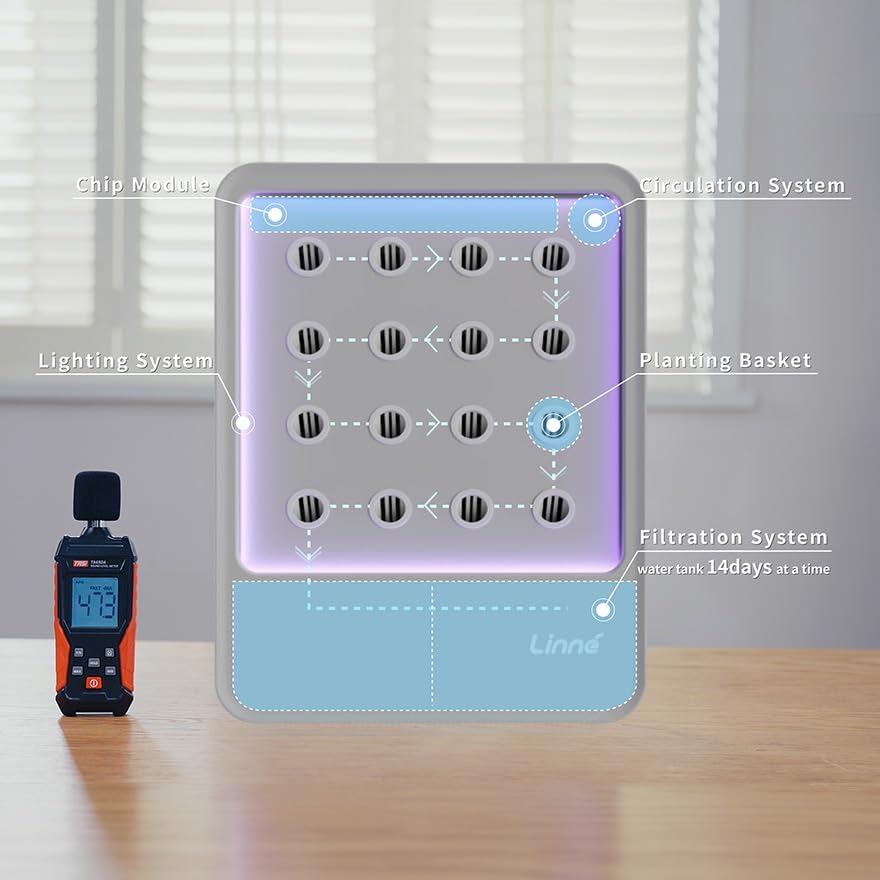 Indoor Garden Hydroponic System with LED Grow Light Indoor herb Garden, Indoor Garden Hydroponic System with LED Grow Light (Gery)