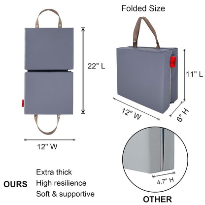 Extra Thick Soft Kneeling Pad for Men and Women, Waterproof Gardening Pads with Memory Foam, Yoga or Exercise Cleaning Knee Cushion, Collapsible Kneeling Mat Non-Slip Bottom, Garden Gifts Light Grey