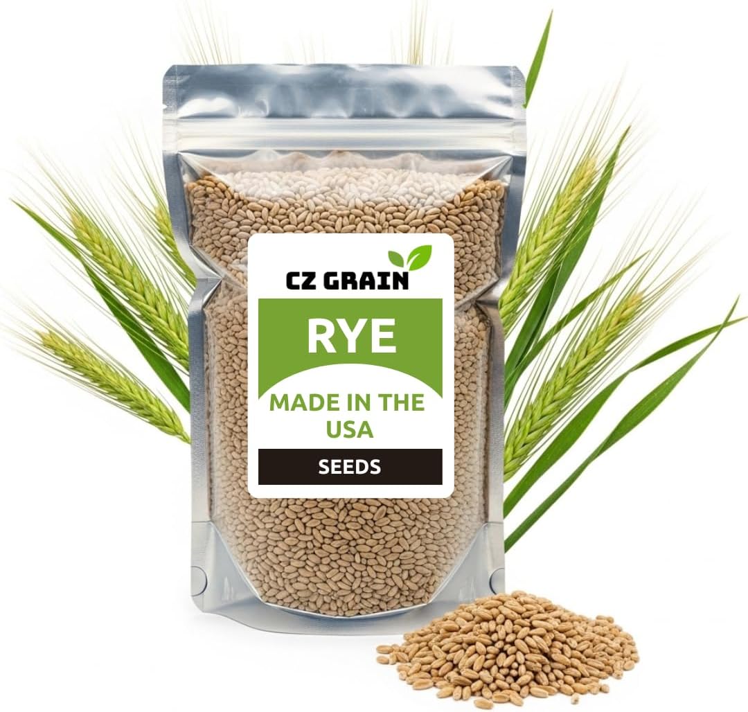 Rye Grass Seed - Fast Growing and Hardy Grass, Cover Crop, Food Plot. Grazing Pasture Seeds (5 Pounds)
