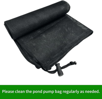 2 Pcs 8" x 10" Pond Pump Cover Filter Bag, Black Media Bag Large Pump Mesh Bag for Outdoor Water Ponds Filters, Water Filter Pump, Outdoor Ponds, Garden, Swimming Pool (2, 8" x 10")