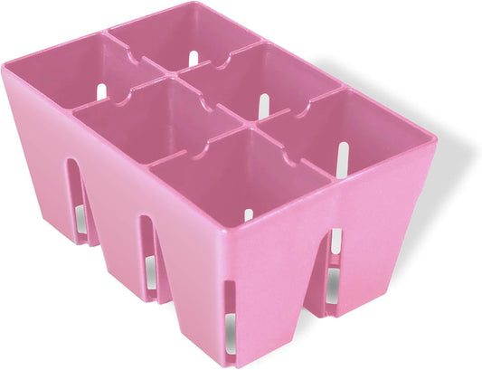 Epic Gardening Reusable Seed Starter Tray - 6 Cell/24 Seedling Starter Trays - Easy Watering, Indoor Greenhouse, Plant Starter, Gardener-Friendly for Seedlings | UV-Treated & BPA-Free - Pink