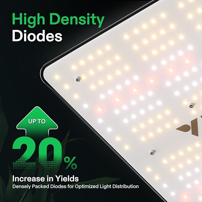 VIVOSUN VS1500 LED Grow Light with Full Spectrum Diodes & Daisy Chain Driver Dimmable Lights Sunlike for Indoor Plants Seedling Veg and Bloom Plant Grow Lamps for 3x3 Grow Tent