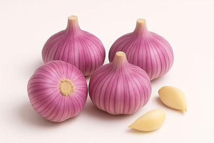 1 lb Mixed Garlic Bulbs for Planting – 4 Red Hardneck + 4 California Softneck – Grow Your Own Fresh, Organic, Non-GMO Garlic