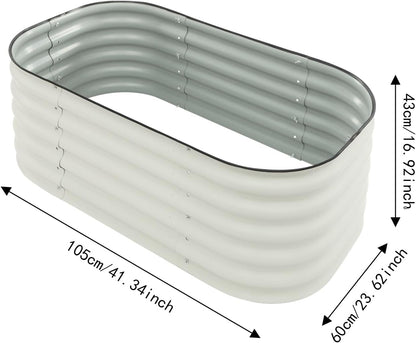Galvanized Raised Garden Bed Kit, Large Oval Metal Deep Root Planter Box for Outdoor Gardening Planting Plants Vegetables Flower Herb (3.45ft)