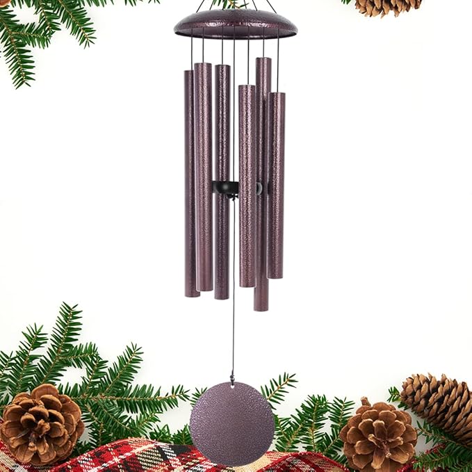 ASTARIN Wind Chimes Deep Tone, 36 Inch Large Metal Windchimes Outdoor Large Deep Tone with 6 Metal Tubes Deliver Soft Melody, Tuned WindChimes for Garden Balcony Patio and Home Décor. Bronze