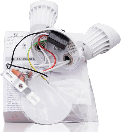 RuggedGrade 20W Lacuna II Series LED Flood Light - 2,400 Lumens - 5000K Bright White - White Housing - Outdoor LED Light - DLC 5.1 Premium