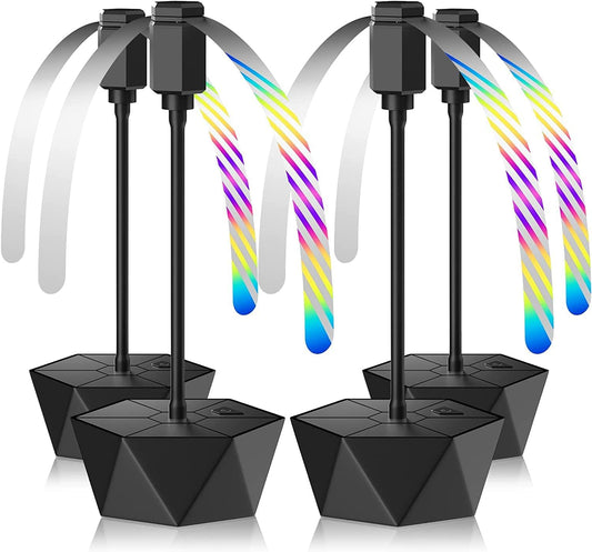 Grete Gotye 4-PC Table Food Fans, Flexible Goose-Neck Blades, Portable Battery Powered Fan for Home, Restaurant, Party, Picnic (Jet Black)