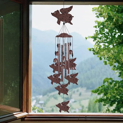 Flying Pigs Wind Chimes Outdoor/Indoor Decoration -Hand-Made Wind Chimes, Mobile Wind Catcher, Blessing Wind Chime, Pigs Ornaments, Pig Wind Bells Gifts for Mom,Home,Balcony,Tree,Festival,Garden Decor