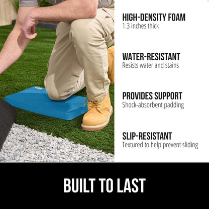GORILLA GRIP Extra Thick Patent Pending Garden Kneeling Pad, 17.5 x 11 Inch Supportive Soft Foam Knee Cushioning for Gardening, Water Resistant, Bathing Baby, Working Supplies, Lightweight, Blue