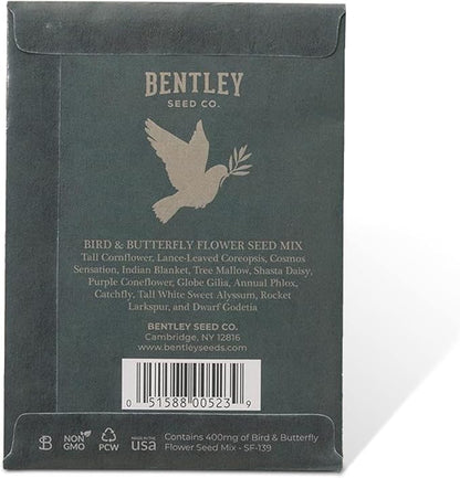 Grateful Memories Dove with Bird and Butterfly Mix Seed Favor Packets - Gardening Gifts - Wild Flower Seeds for Planting - Garden or Indoor Plant Flowers - Growing Plants in Memory