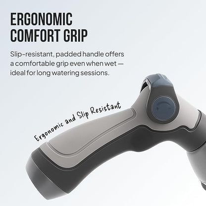 Garden Hose Nozzle – 8-Pattern Hose Sprayer with Thumb Control – Watering Tool for Garden, Car Wash, Lawn Care & Pet Shower