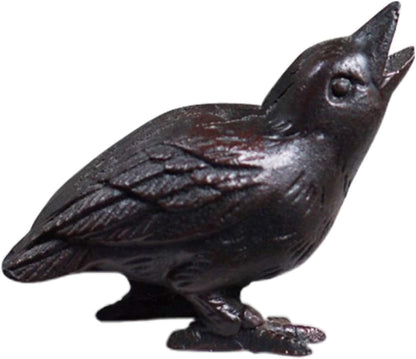 NACH Cast Iron Baby Crow Statue, Raven Garden Statues, Crow Garden Sculpture, Bird Figurines Home Decor, Crow Decor, Raven Decor, Black Bird Statue, 5.4 x 2.2 x 3.2 inches, JS-90-7116