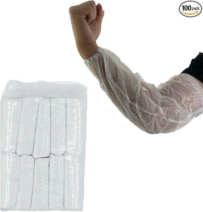 Disposable Arm Sleeves Covers, 100pcs Waterproof PE Oversleeves Covers