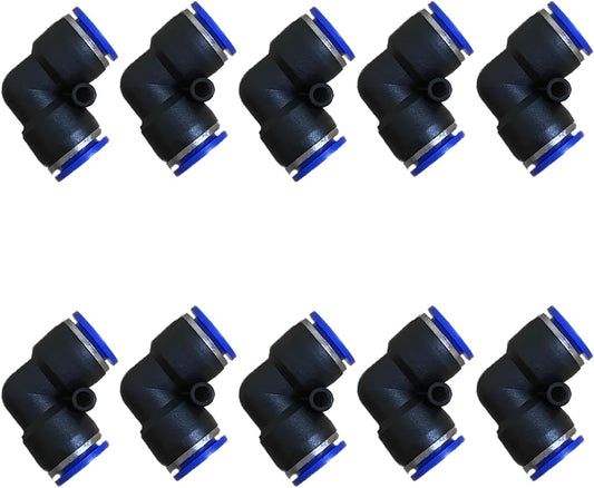6mm Od Air Line Elbow Union, Push To Connect Air Fittings, Push Elbow Push Air Fitting (10 Pack)