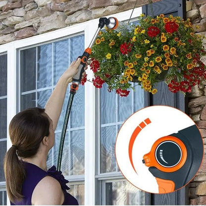 Hicks Ridge - Heavy Duty Watering Wand - 180° Rotating Head - 18-inch Metal Long Hose Nozzle Sprayer - Wand with Thumb Flow Control - Perfect for Hanging Baskets, Shrubs, Seedbed, Garden, and Lawn