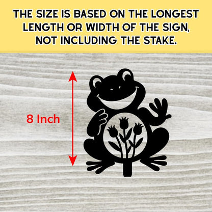 Personalized Frog Metal Garden Markers, Custom Frogs Gardening Stakes, Decorative Outdoor Yard Sign, Art Decor Gifts for Animal Lovers, Grandmother, Grandfather, Mom, Dad